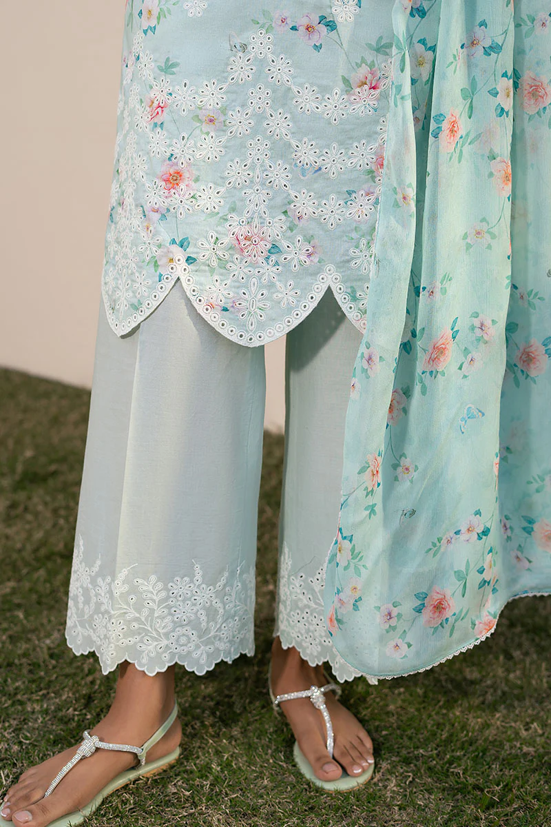 AQUA DEW- 3PC EMBROIDERED LAWN SUIT - Image 4