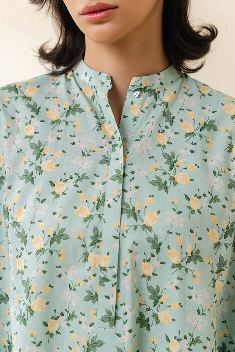 AQUA MINT-2 PIECE PRINTED LAWN SUIT - Image 2