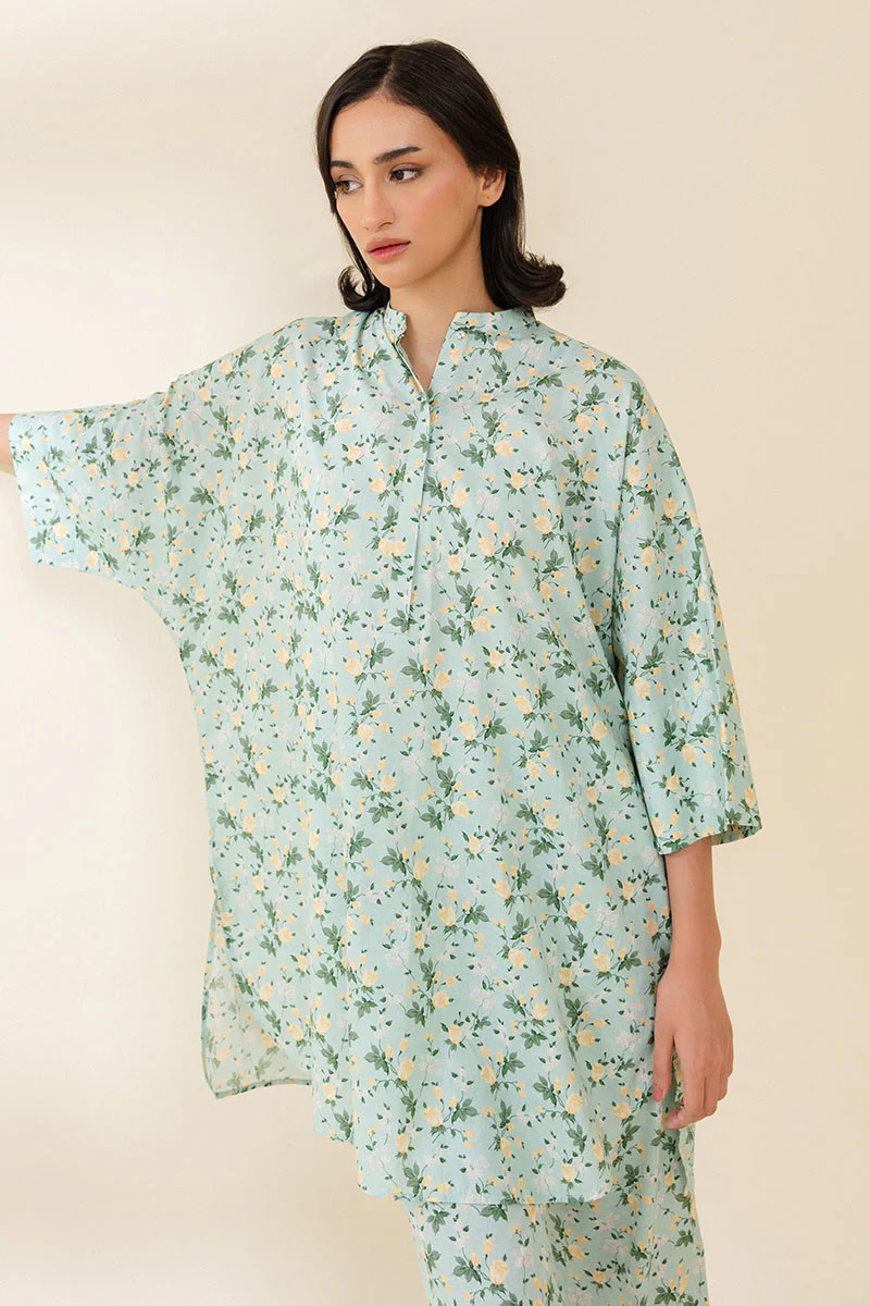 AQUA MINT-2 PIECE PRINTED LAWN SUIT - Image 3