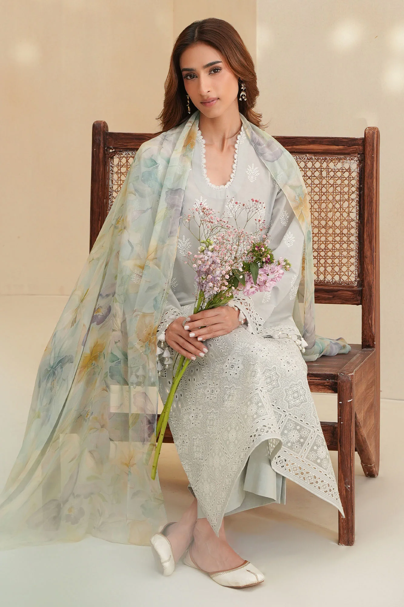 ARCTIC ICE-3PC CHIKANKARI SUIT - Image 6