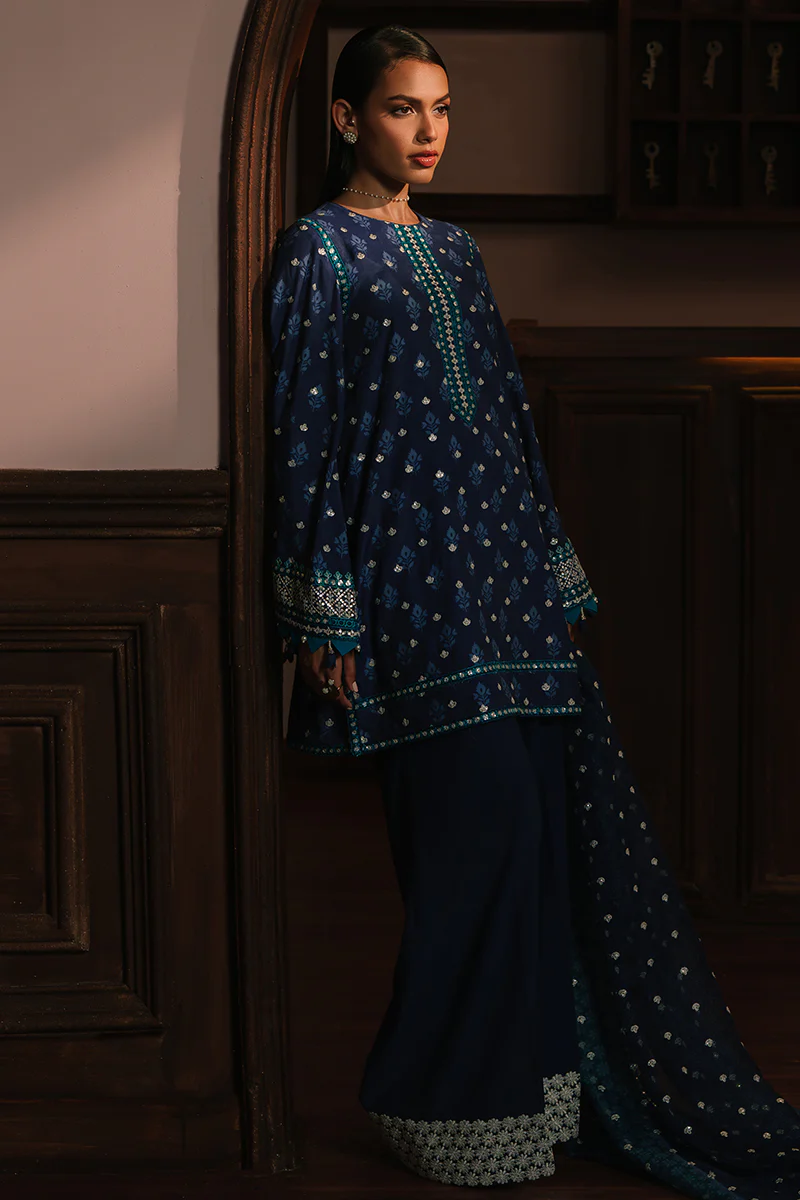 AZURE ELEGANCE-3PC SILK EMBROIDERED SUIT - Image 4