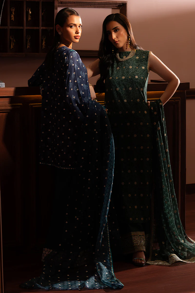 AZURE ELEGANCE-3PC SILK EMBROIDERED SUIT - Image 8