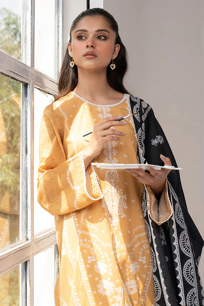 BISQUE GRACE-3PC PRINTED LAWN SUIT - Image 3