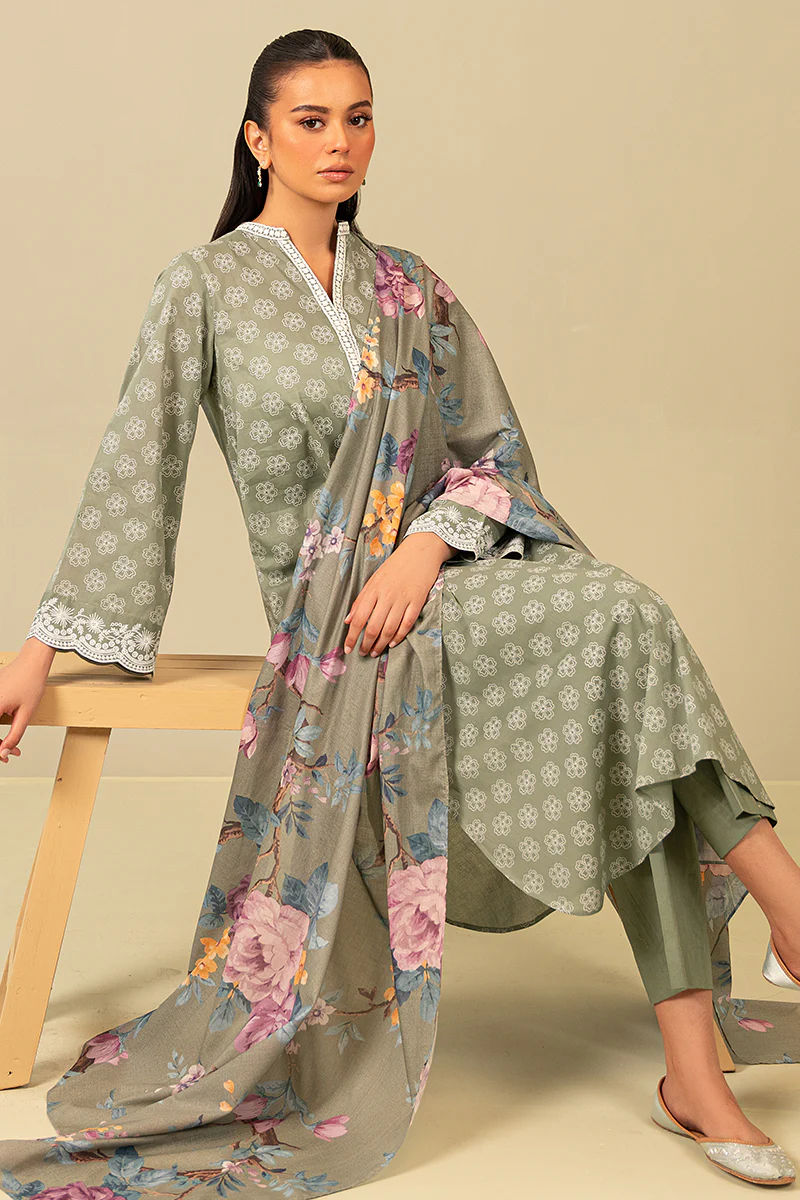 BLOOMING SAGE-3 PIECE PRINTED SUIT - Image 4