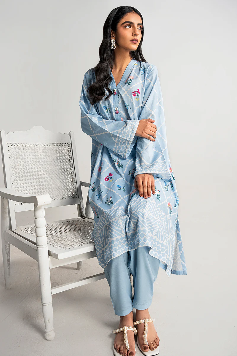 BLUE CHARM-2PC PRINTED LAWN SUIT - Image 4