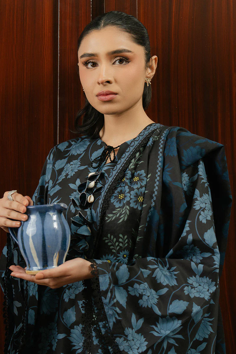BLUE WAVE-3 PC PRINTED LAWN SUIT - Image 5