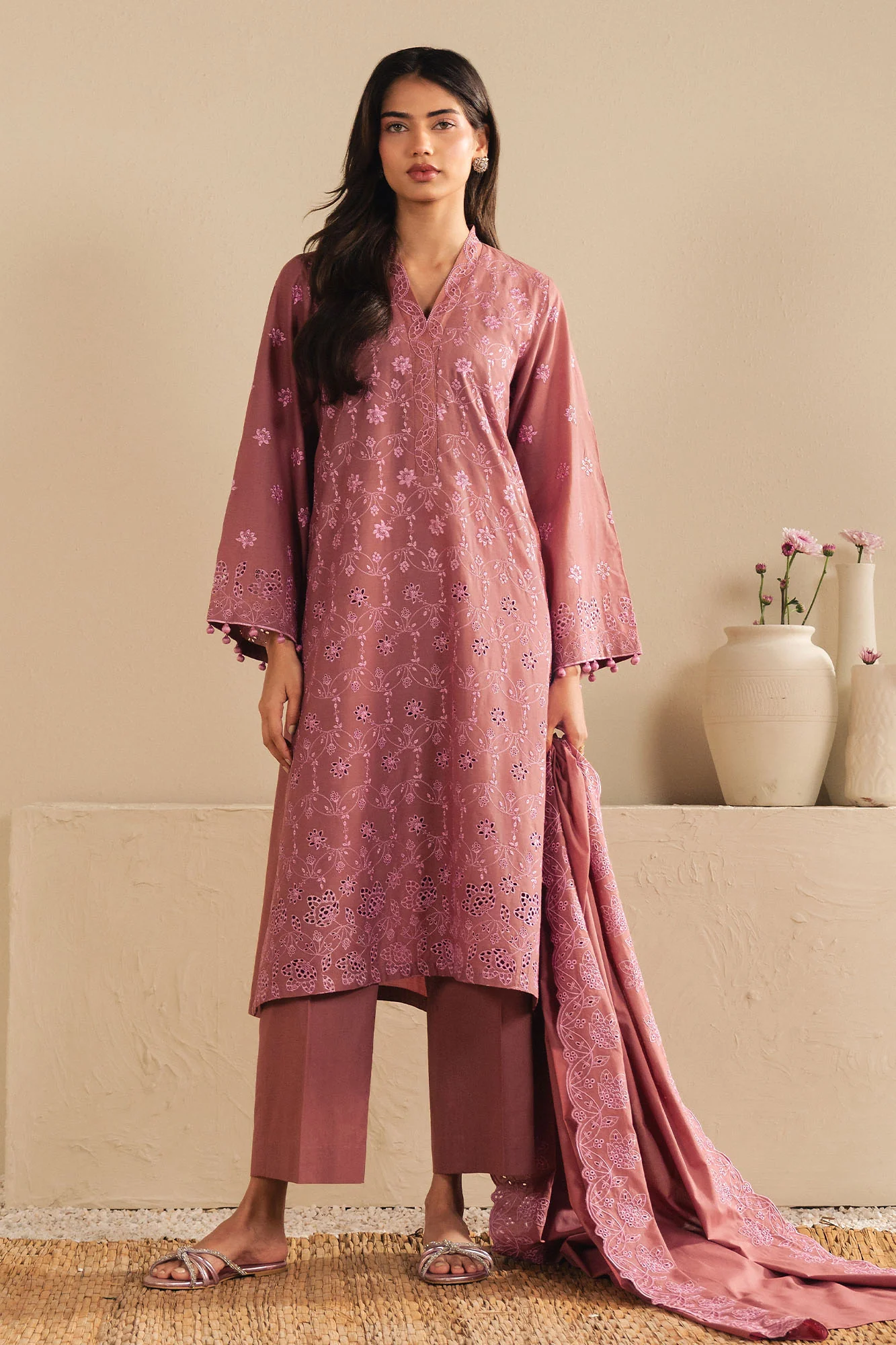 BLUSH EMBRACE-3PC (SHIRT,TROUSER & DUPATTA) - Image 5