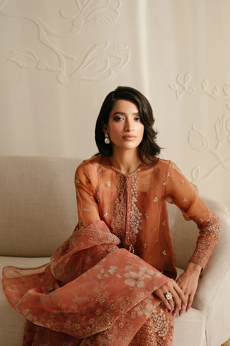CEDAR ALPINE-4PC ORGANZA EMBROIDERED SUIT - Image 4