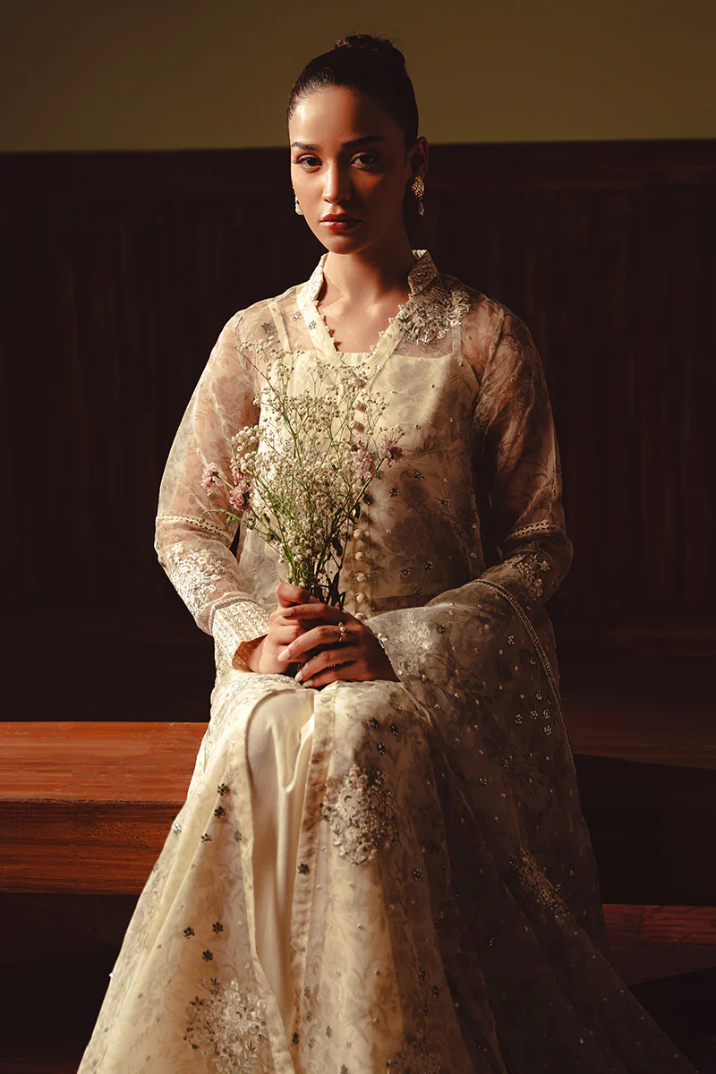 CELADON SAGE-4 PIECE EMBROIDERED ORGANZA SUIT - Image 7