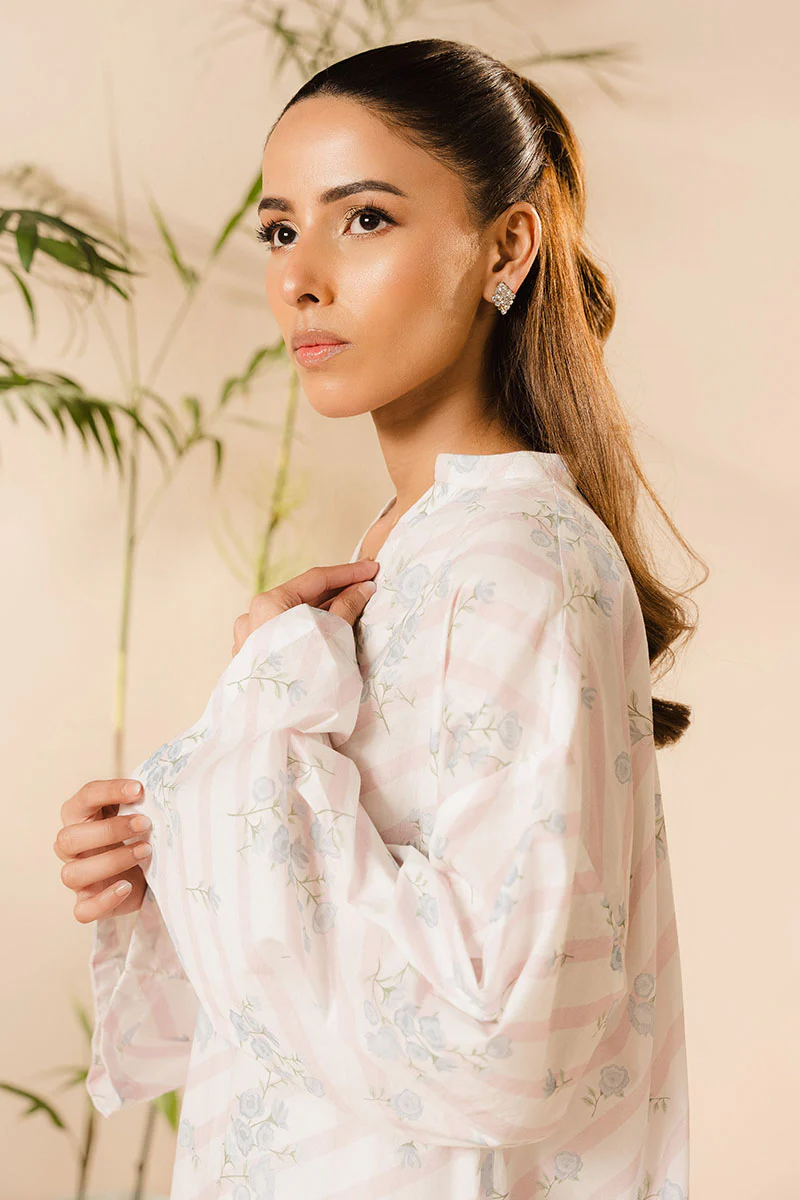 CELESTIAL WHITE PRINTED LAWN SHIRT - Image 5