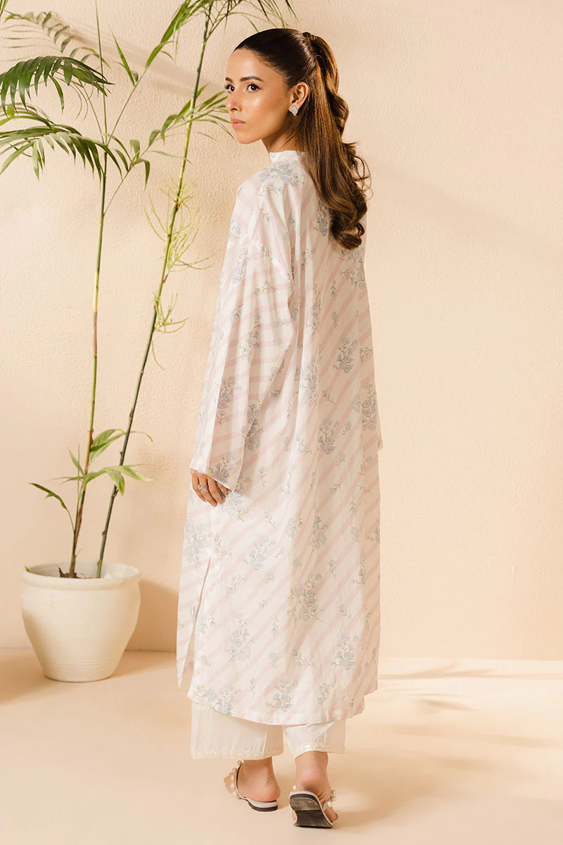 CELESTIAL WHITE PRINTED LAWN SHIRT - Image 6