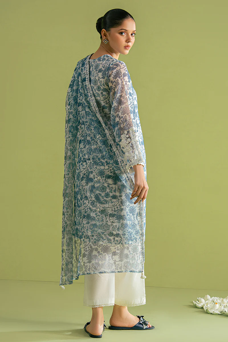 CERAMIC BLUE-2 PC (SHIRT & DUPATTA) - Image 7