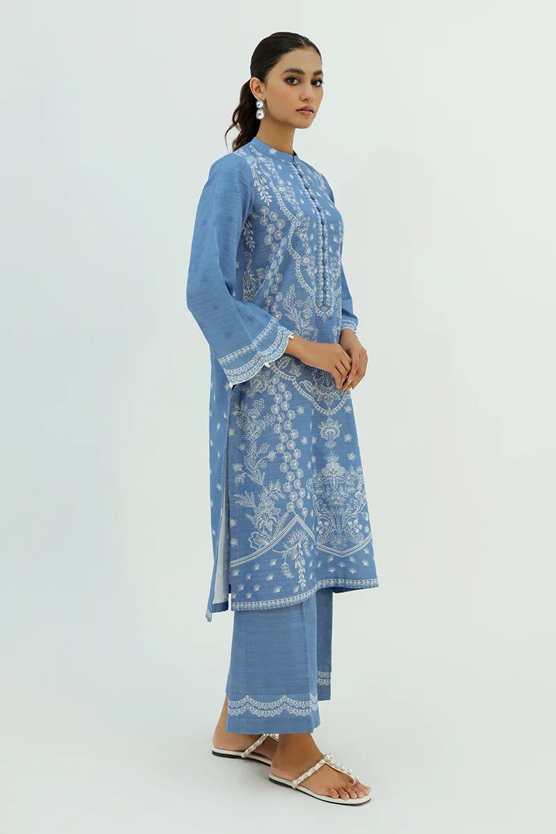 CERULEAN PEARL-2PC KHADDAR PRINTED SUIT - Image 2