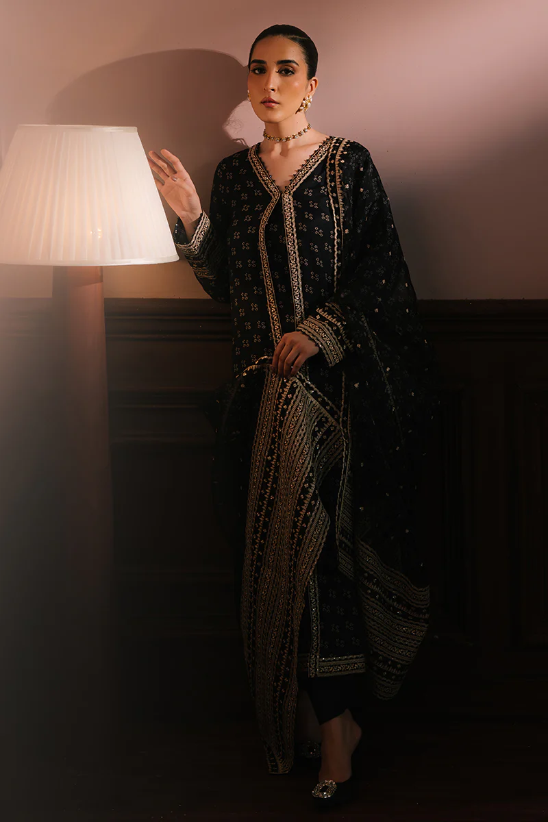 CHARCOAL REVERIE-3PC SILK EMBROIDERED SUIT - Image 5