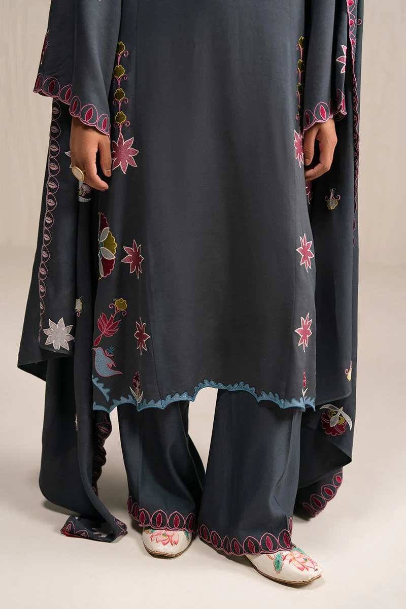 CHARCOAL SPECTRUM-3PC (SHIRT, TROUSER & DUPATTA) - Image 6