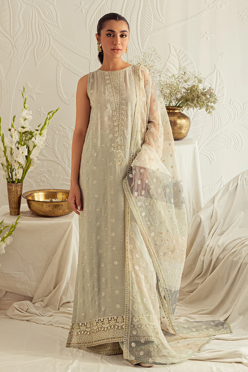 CHINOIS CLUSTER-4PC SILK EMBROIDERED SUIT