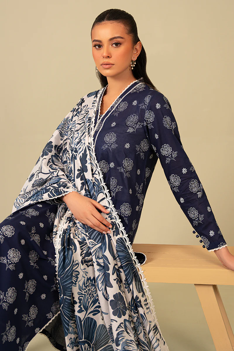 COBALT ECHO-3 PIECE PRINTED SUIT - Image 3