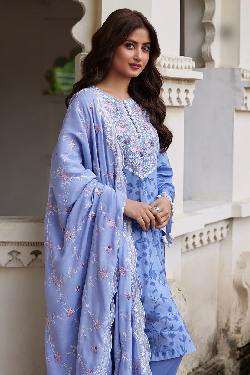 COSMIC SKY-3PC LINEN PRINTED SUIT - Image 4