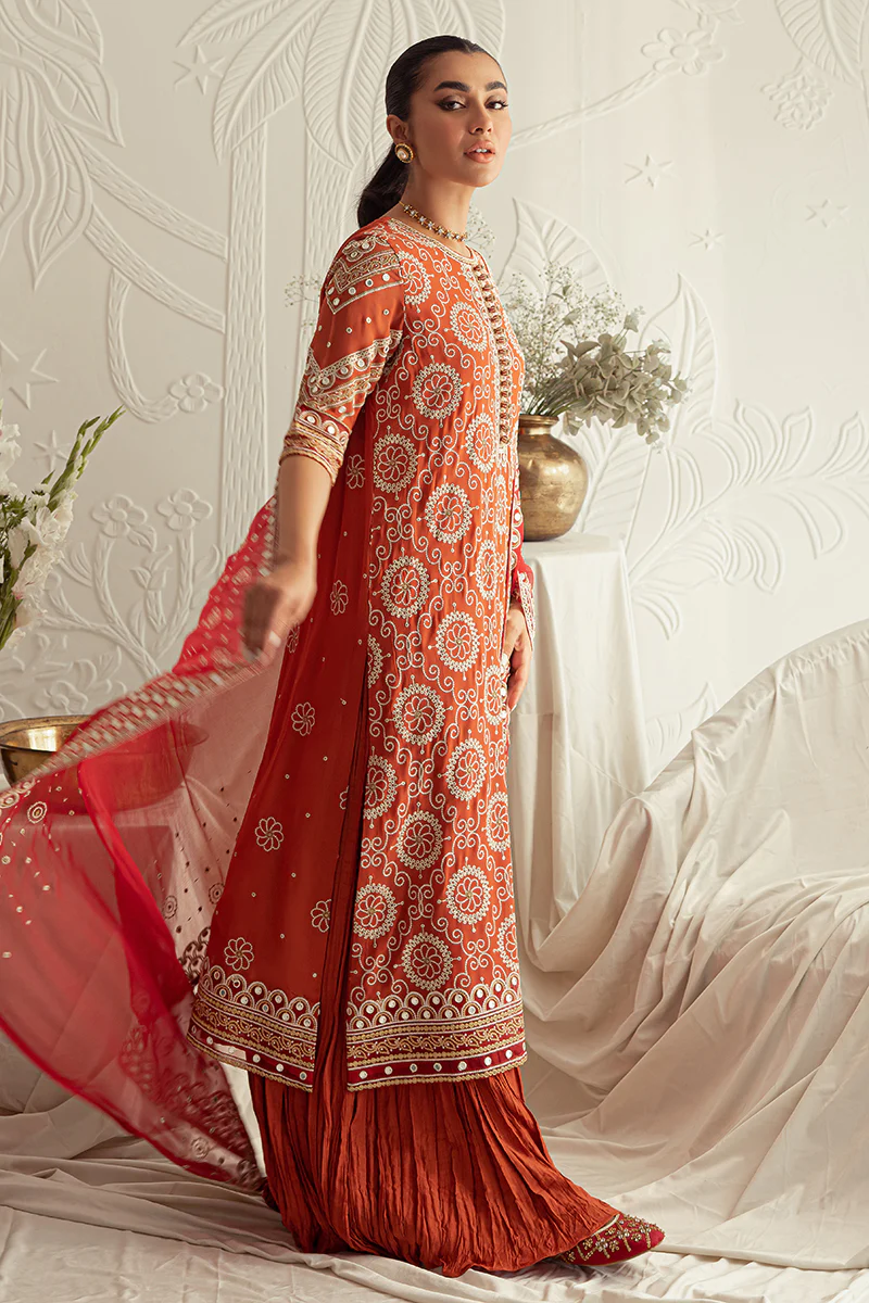 CRIMSON RUBY-4PC CHIFFON EMBROIDERED SUIT - Image 2