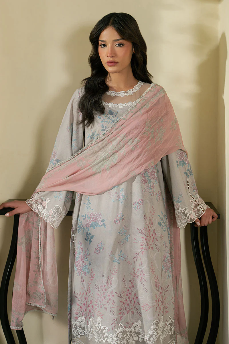 CRYSTAL SPLASH- 3PC EMBROIDERED LAWN SUIT - Image 3