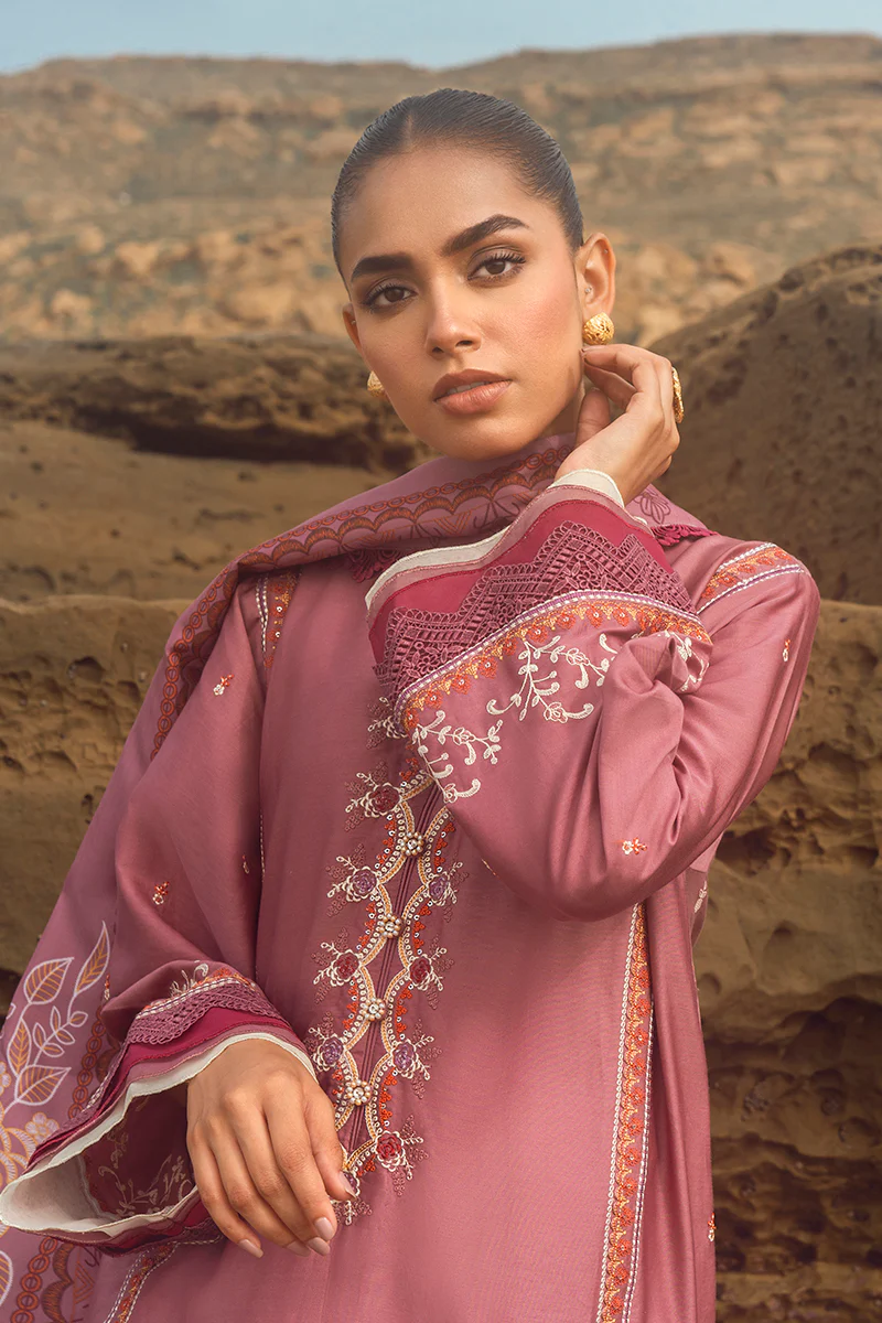 ELINOR BLAZE-3PC SATIN EMBROIDERED SUIT - Image 5