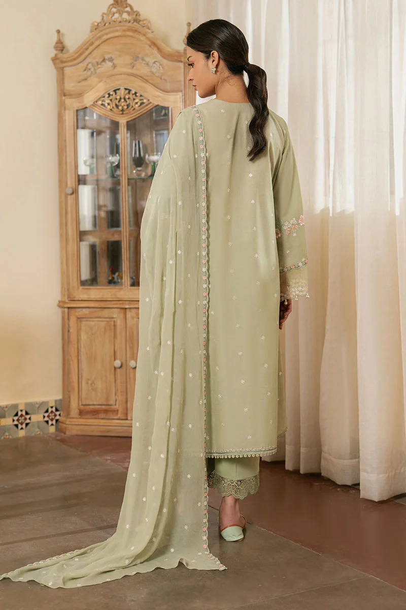 FLORAL HUSH- 3PC EMBROIDERED LAWN SUIT - Image 6