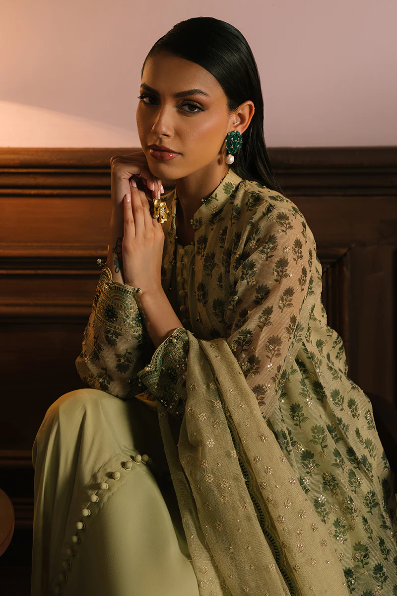 GLEAMING GOLD-4PC NET EMBROIDERED SUIT - Image 4