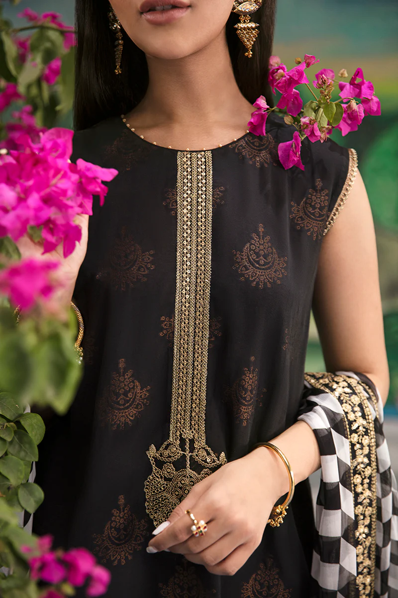 GOLD FOIL-3PC COTTON JACQUARD SUIT - Image 3