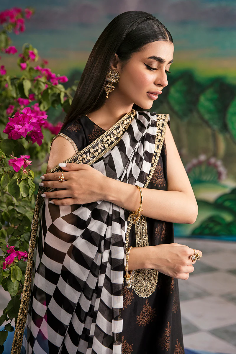 GOLD FOIL-3PC COTTON JACQUARD SUIT - Image 4