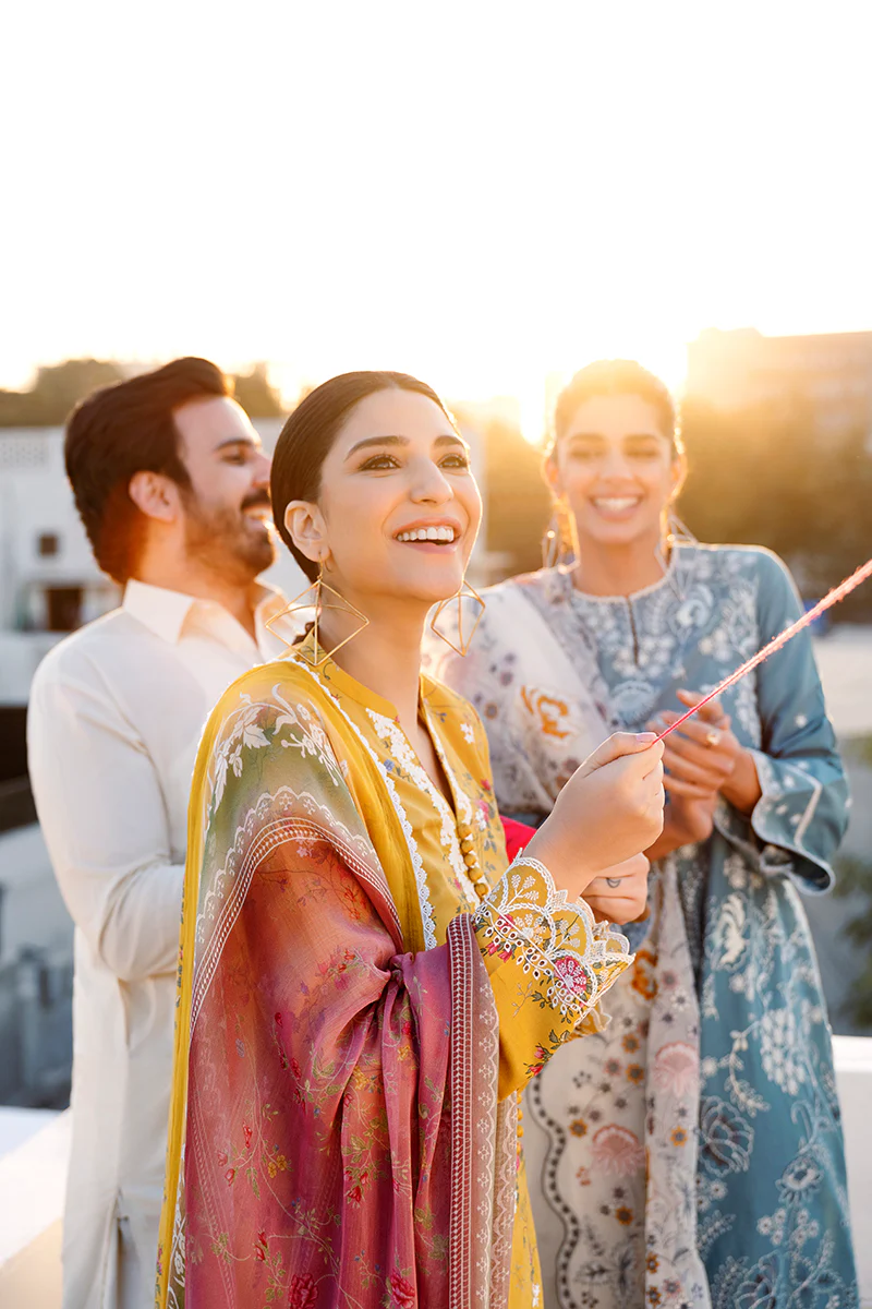GOLD MUSE-3PC EMBROIDERED LAWN SUIT - Image 6