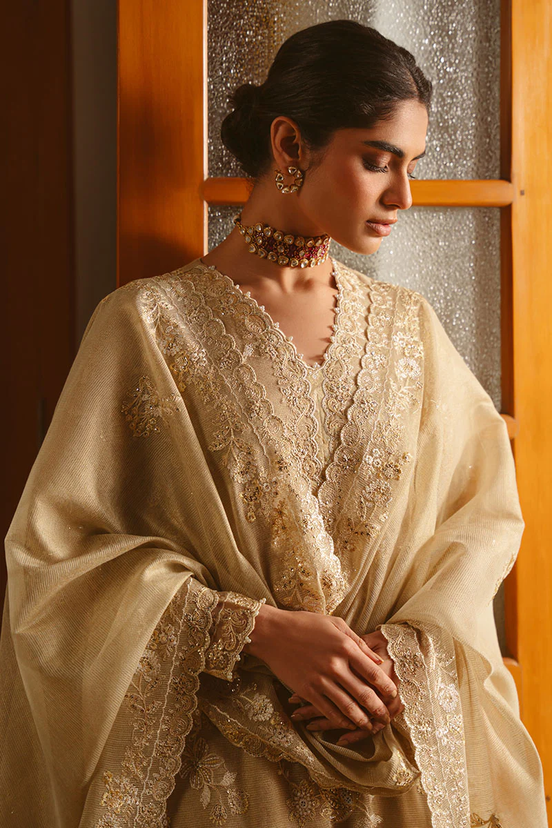GOLDEN AURA-4 PIECE EMBROIDERED SILK SUIT - Image 3