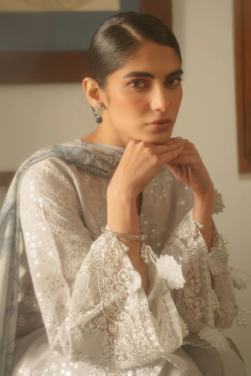 GRAY DAWN-3 PIECE EMBROIDERED SILK SUIT - Image 8