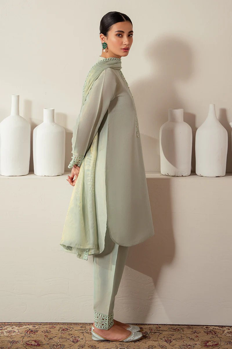 GREEN MIST-2PC (SHIRT & DUPATTA) - Image 6