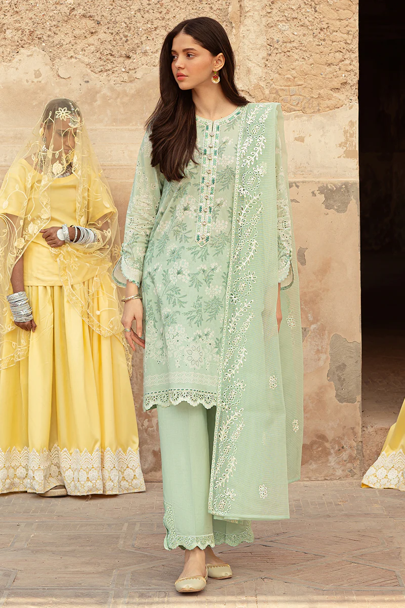 ICE LILY STITCH 3PC: LAWN EMBROIDERED  SUIT - Image 2