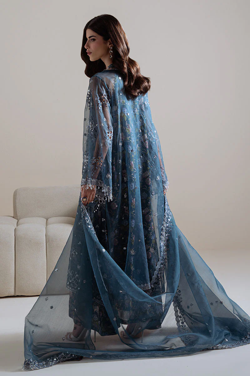 INDIGO SPARK-4PC ORGANZA EMBROIDERED SUIT - Image 7