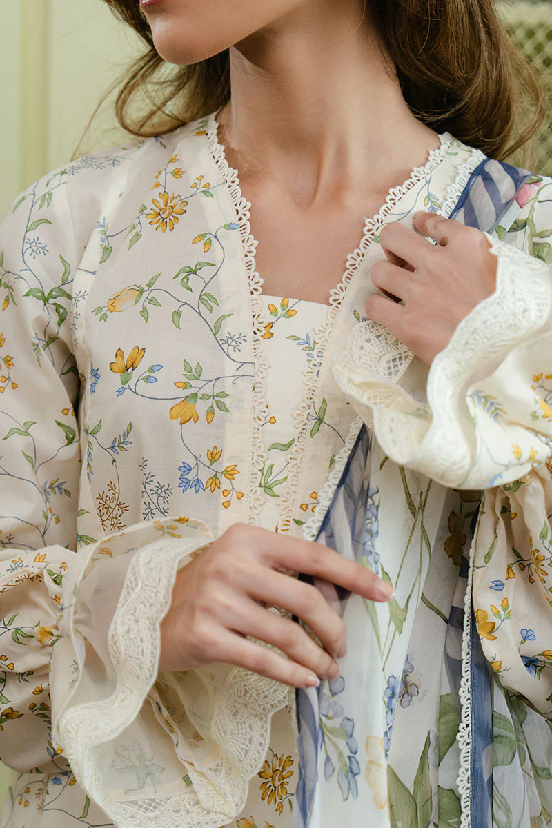 IVORY AURA-3 PC PRINTED LAWN SUIT - Image 2