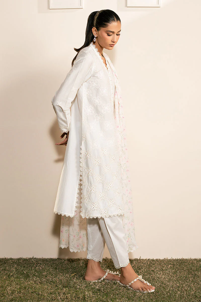 IVORY GLINT- 3PC EMBROIDERED LAWN SUIT - Image 6