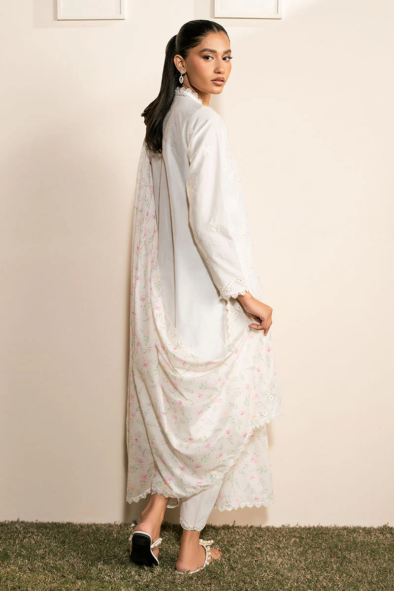 IVORY GLINT- 3PC EMBROIDERED LAWN SUIT - Image 7