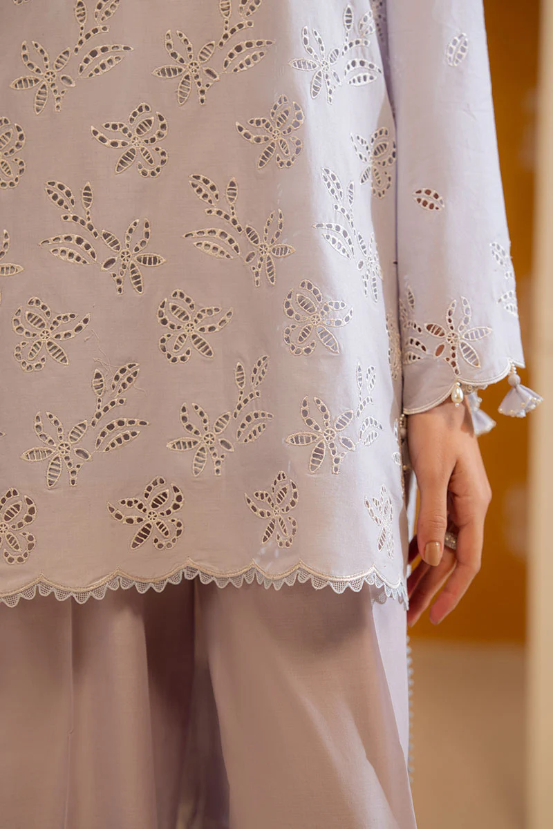 LAVENDER ASH-3PC CHIKANKARI SUIT - Image 4