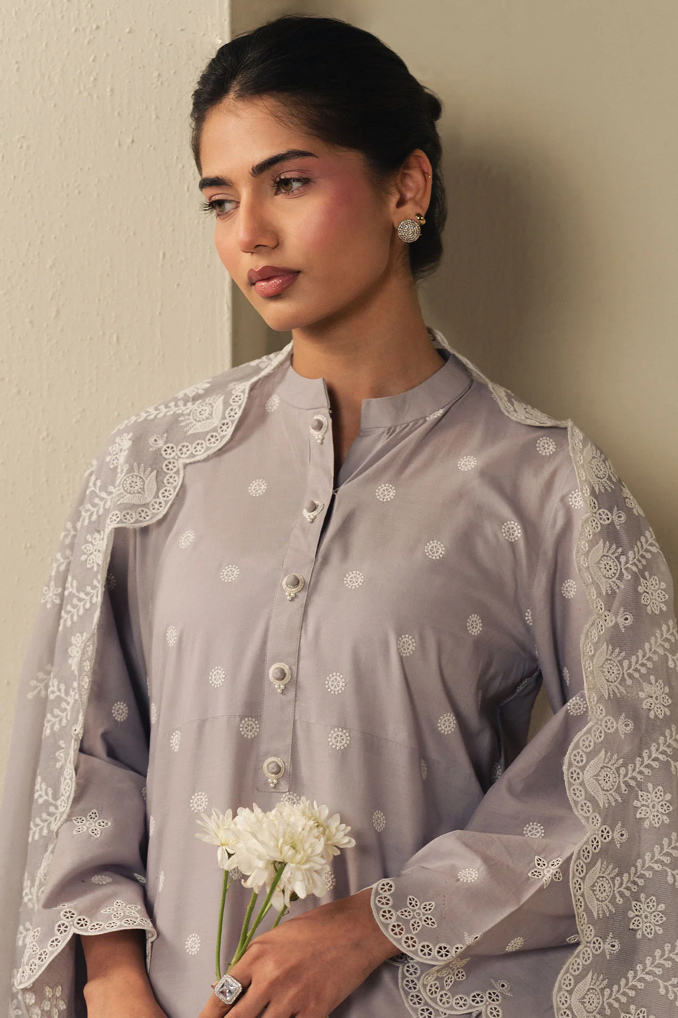 LAVENDER CLOUD-2PC (SHIRT & DUPATTA) - Image 2