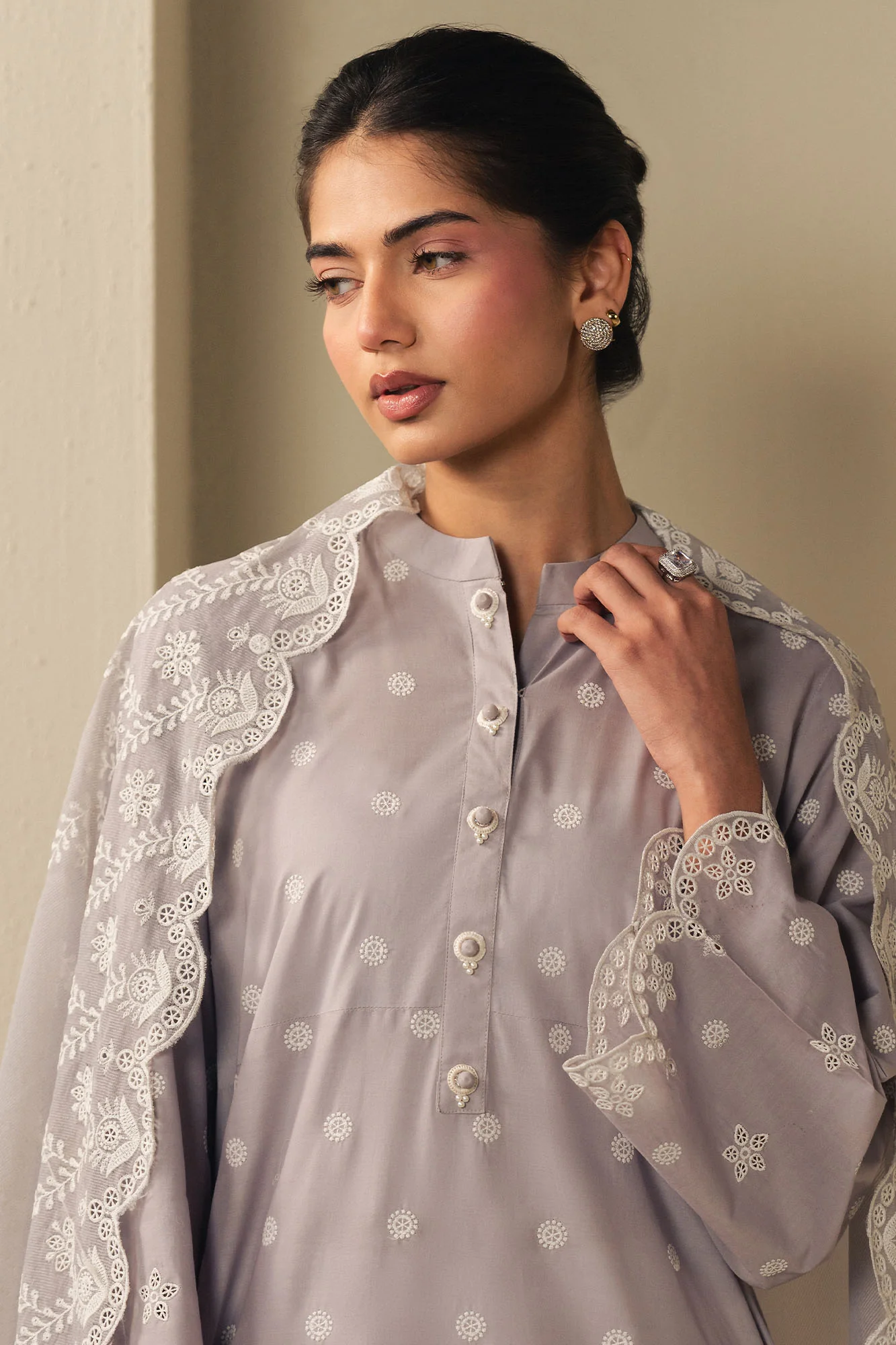 LAVENDER CLOUD-2PC (SHIRT & DUPATTA) - Image 6