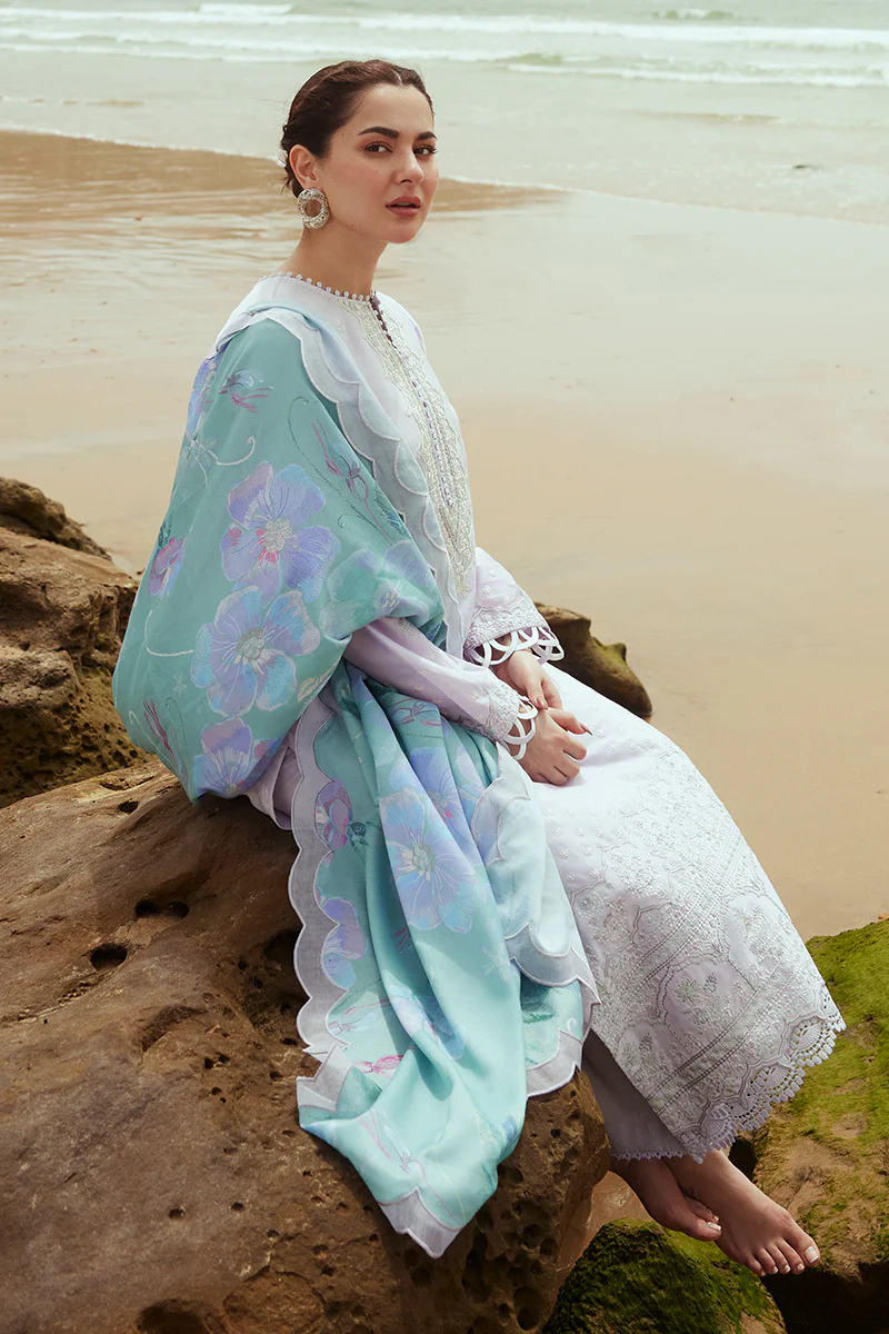 LAVENDER DUST-3PC SATIN EMBROIDERED SUIT - Image 6