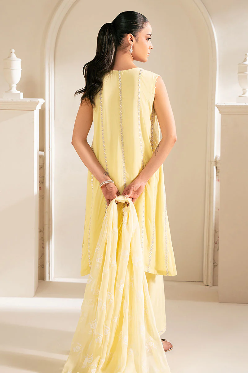 LEMON BLISS-4PC CHIFFON EMBROIDERED SUIT - Image 7