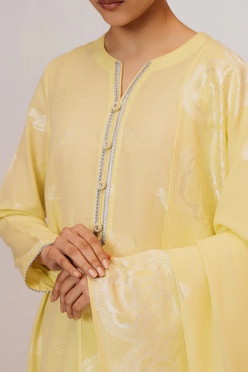 LIME GLADE-3 PIECE JACQUARD SUIT - Image 2