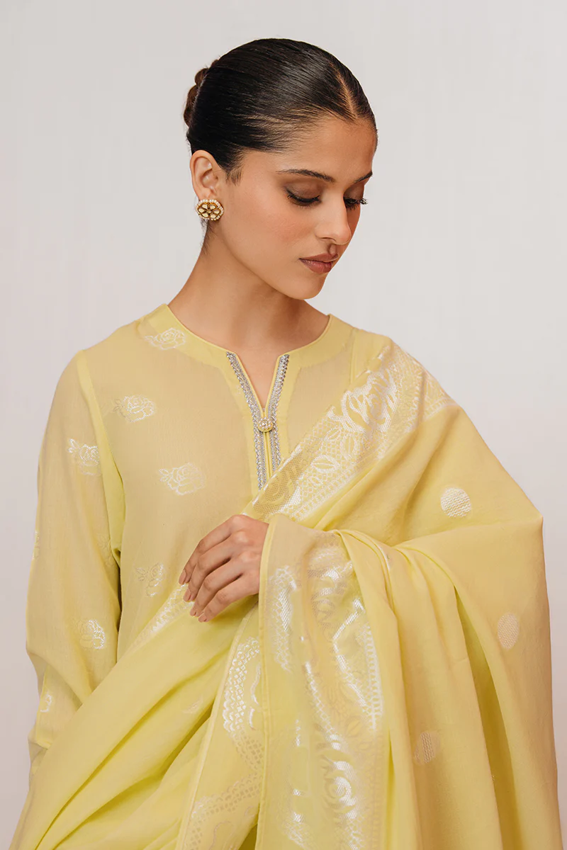 LIME GLADE-3 PIECE JACQUARD SUIT - Image 4