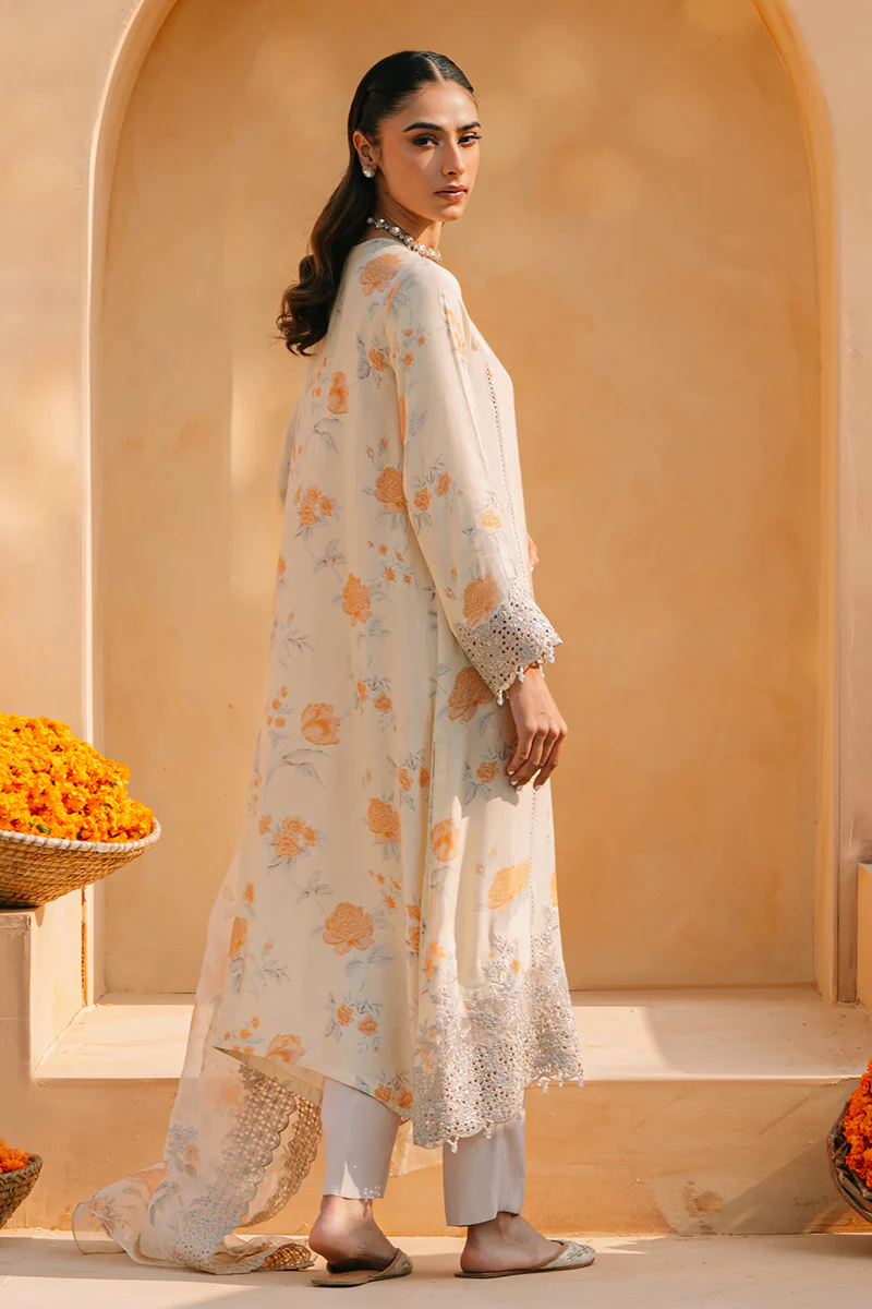 LIME HAZE-2 PIECE SILK EMBROIDERED SUIT - Image 6
