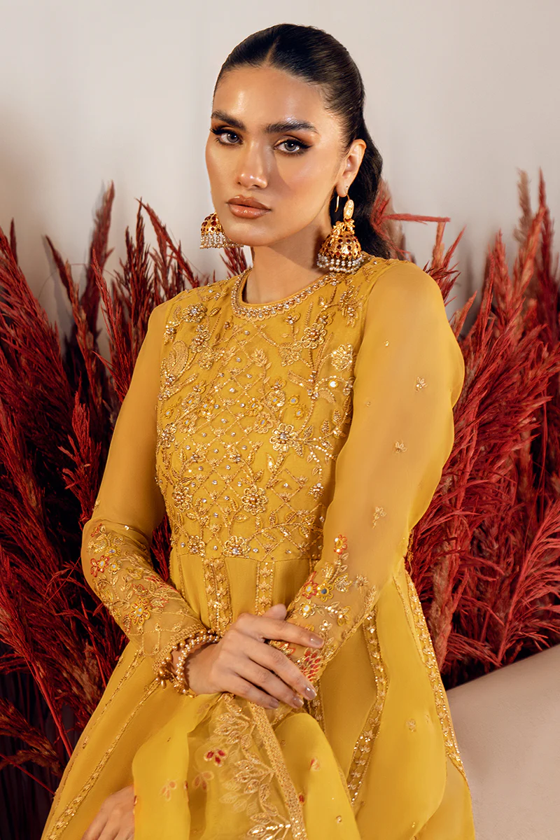 MAAHE-MEER 3PC ORGANZA EMBROIDERED PRET - Image 7