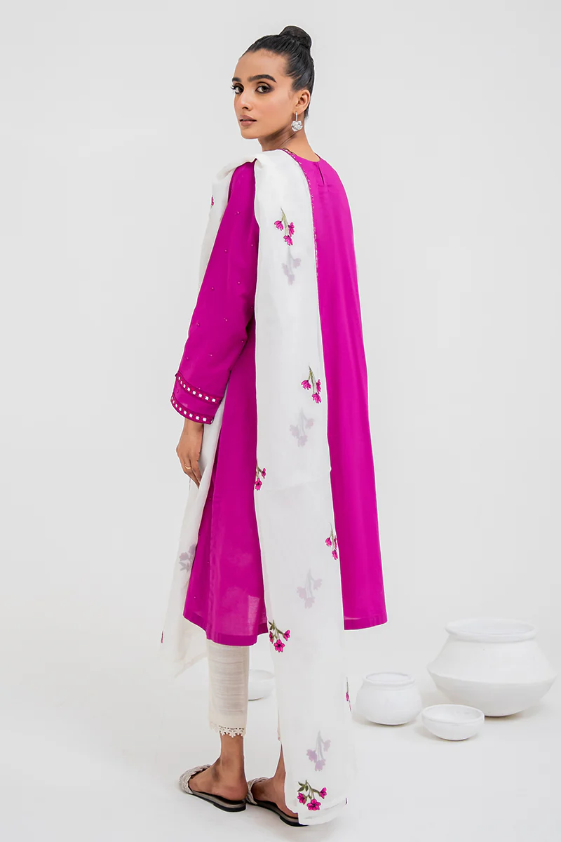MAGENTA BLOOM-2PC (SHIRT & DUPATTA) - Image 3