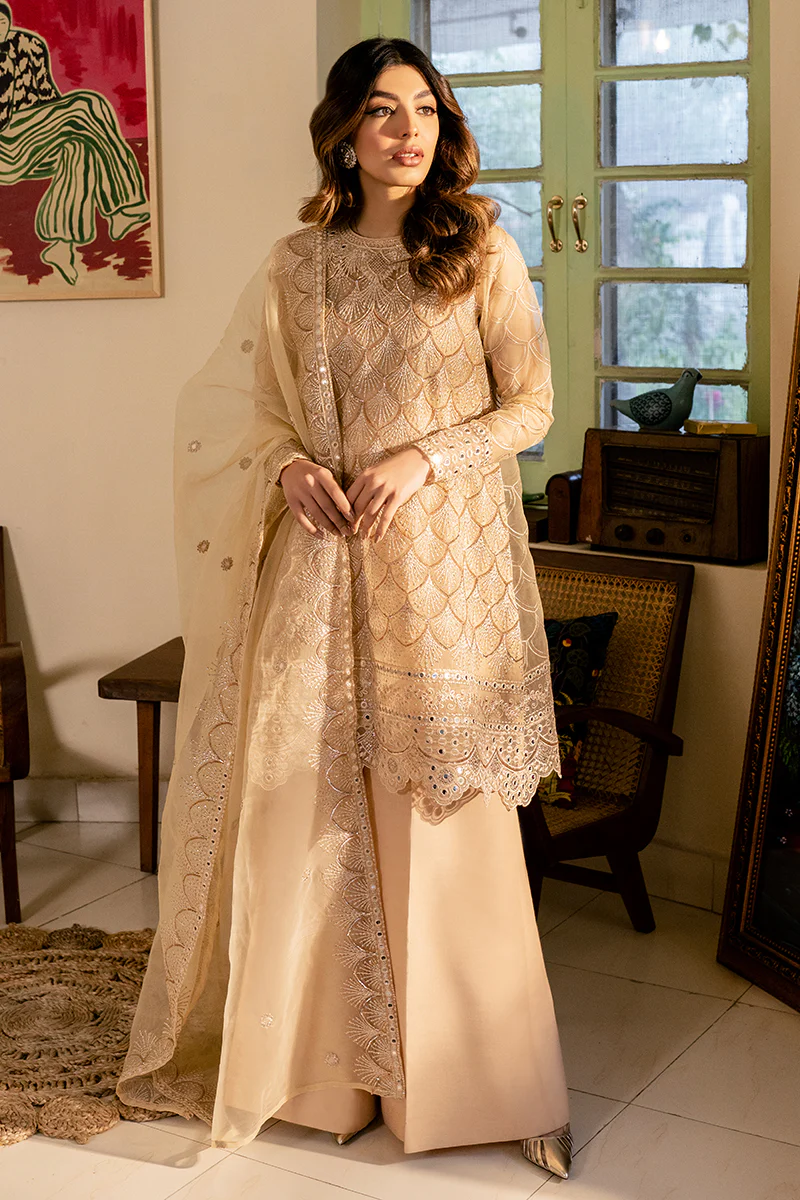 MAJESTIC ESSENCE-4PC ORGANZA EMBROIDERED SUIT - Image 6