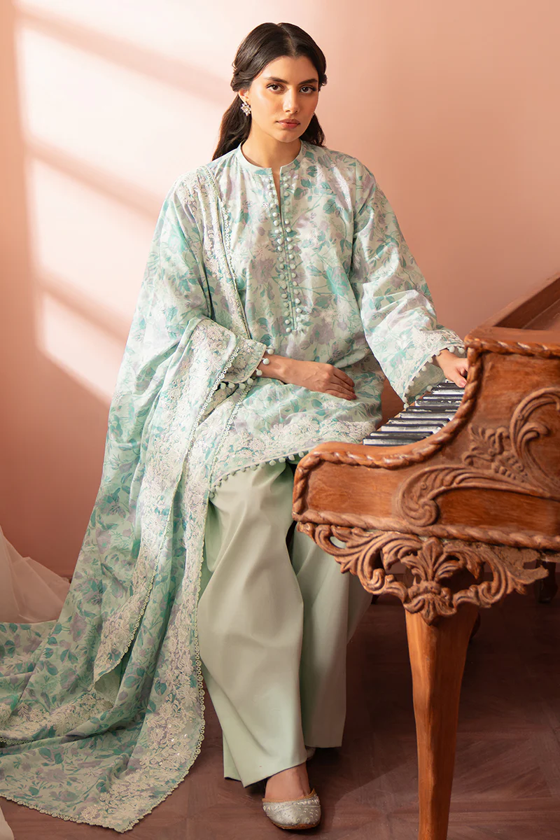 MINT HAZE-3 PIECE PRINTED SUIT - Image 4